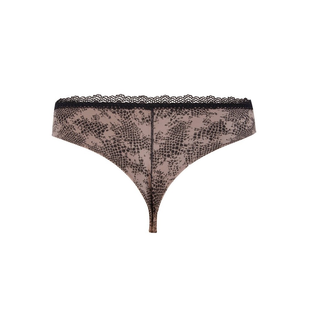 Tanga Aubade 'Hypnodream' - Dentelle Invisible Marron Clair - Taille FR4 - Neuf étiqueté